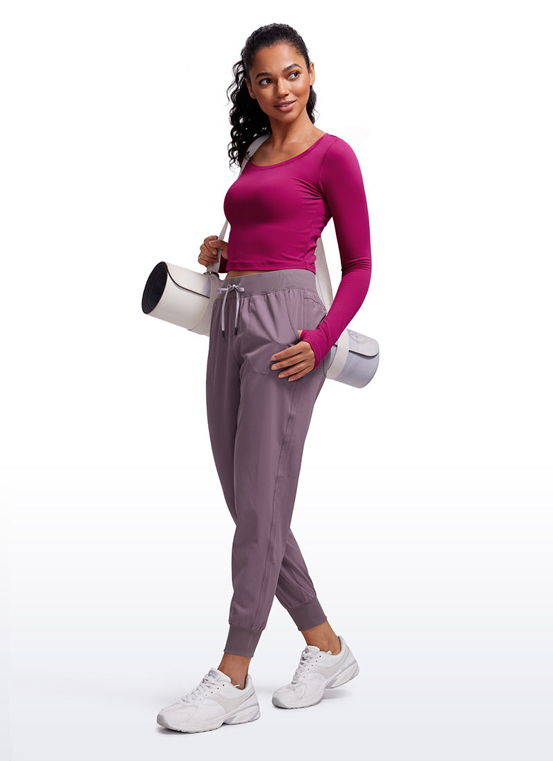 CRZ YOGA Leggings de yoga de manga larga Butterluxe para mujer Magenta Purple @model_info:Amanda