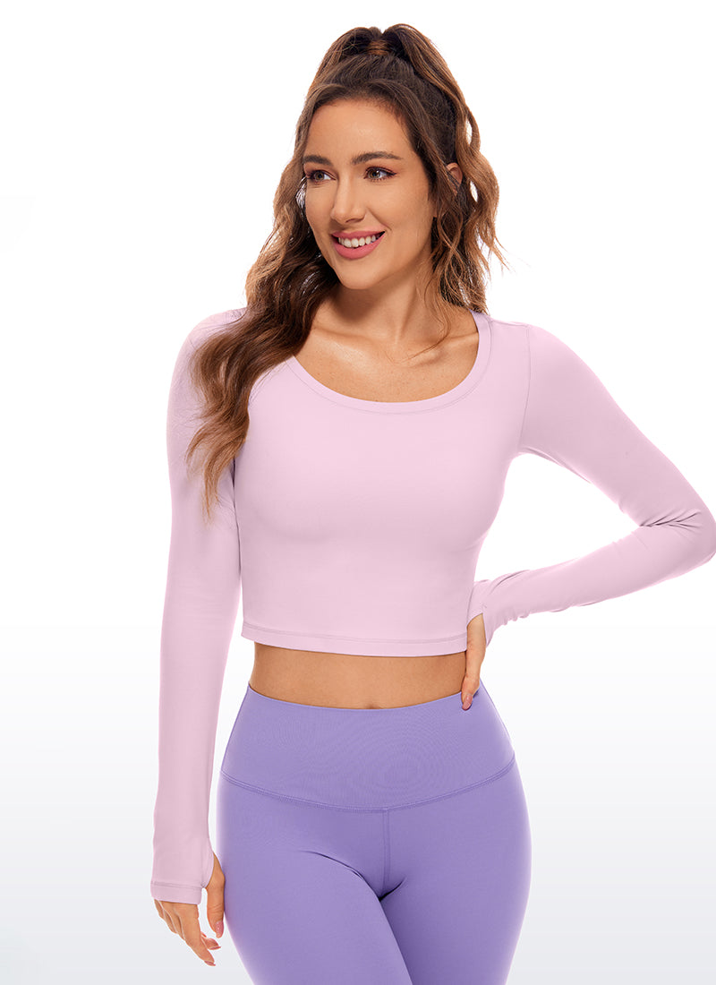 CRZ YOGA Leggings de yoga de manga larga Butterluxe para mujer Pink Peony @model_info:DEN