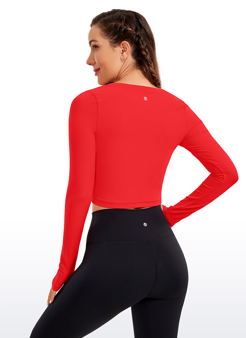 CRZ YOGA Leggings de yoga de manga larga Butterluxe para mujer Deep Red @model_info:DEN