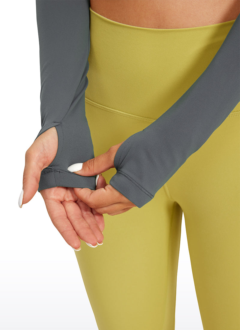 CRZ YOGA Leggings de yoga de manga larga Butterluxe para mujer Lava Smoke Grey @model_info:DEN