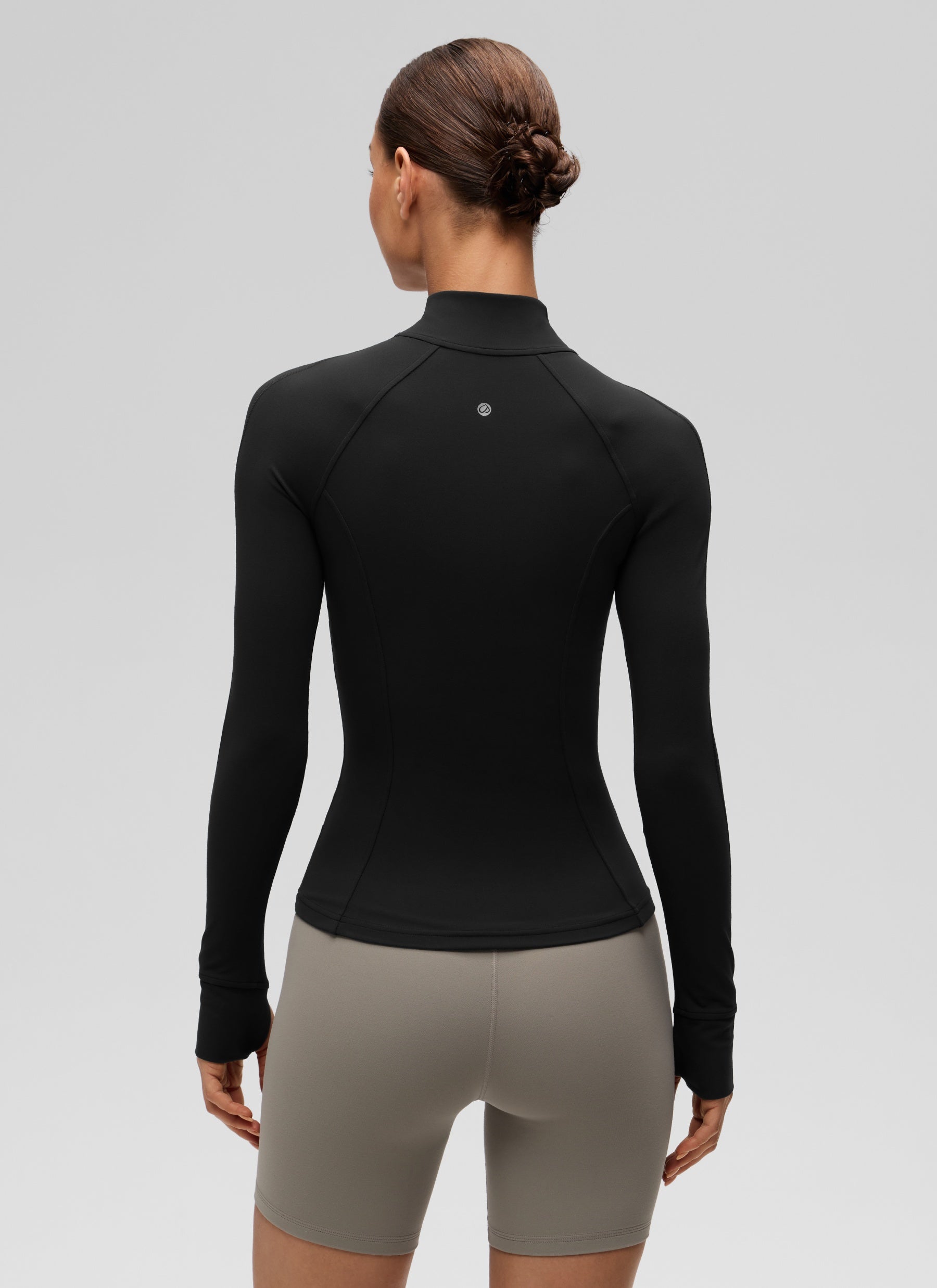 CRZ YOGA - بلوزات يوغا نسائية بقصة ضيقة من قماش Butterluxe بسحاب Butterluxe وأكمام طويلة، لون أسود
