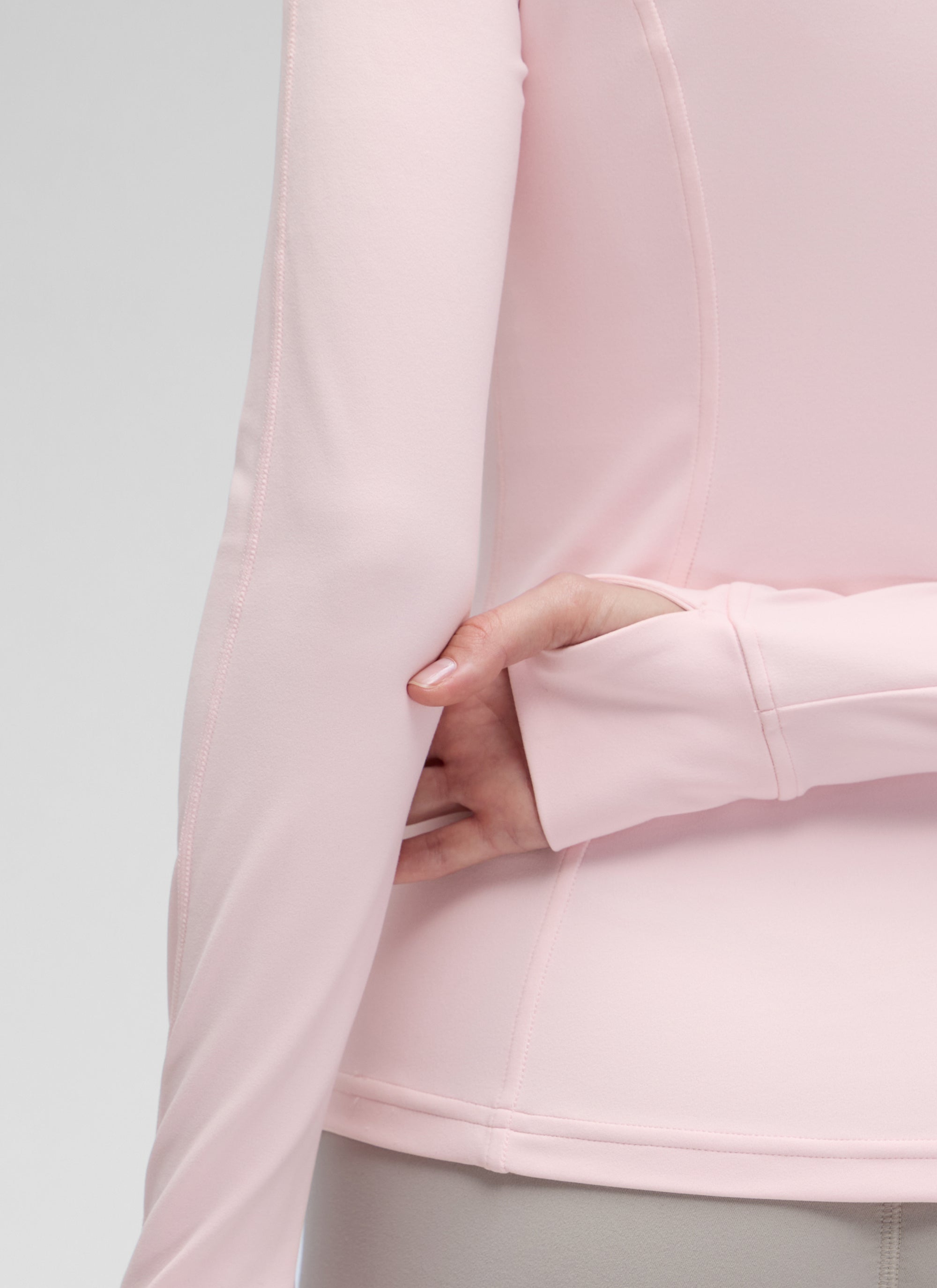 CRZ YOGA - بلوزات يوغا نسائية بقصة ضيقة من قماش Butterluxe بسحاب Butterluxe وأكمام طويلة بلون وردي الفراولة