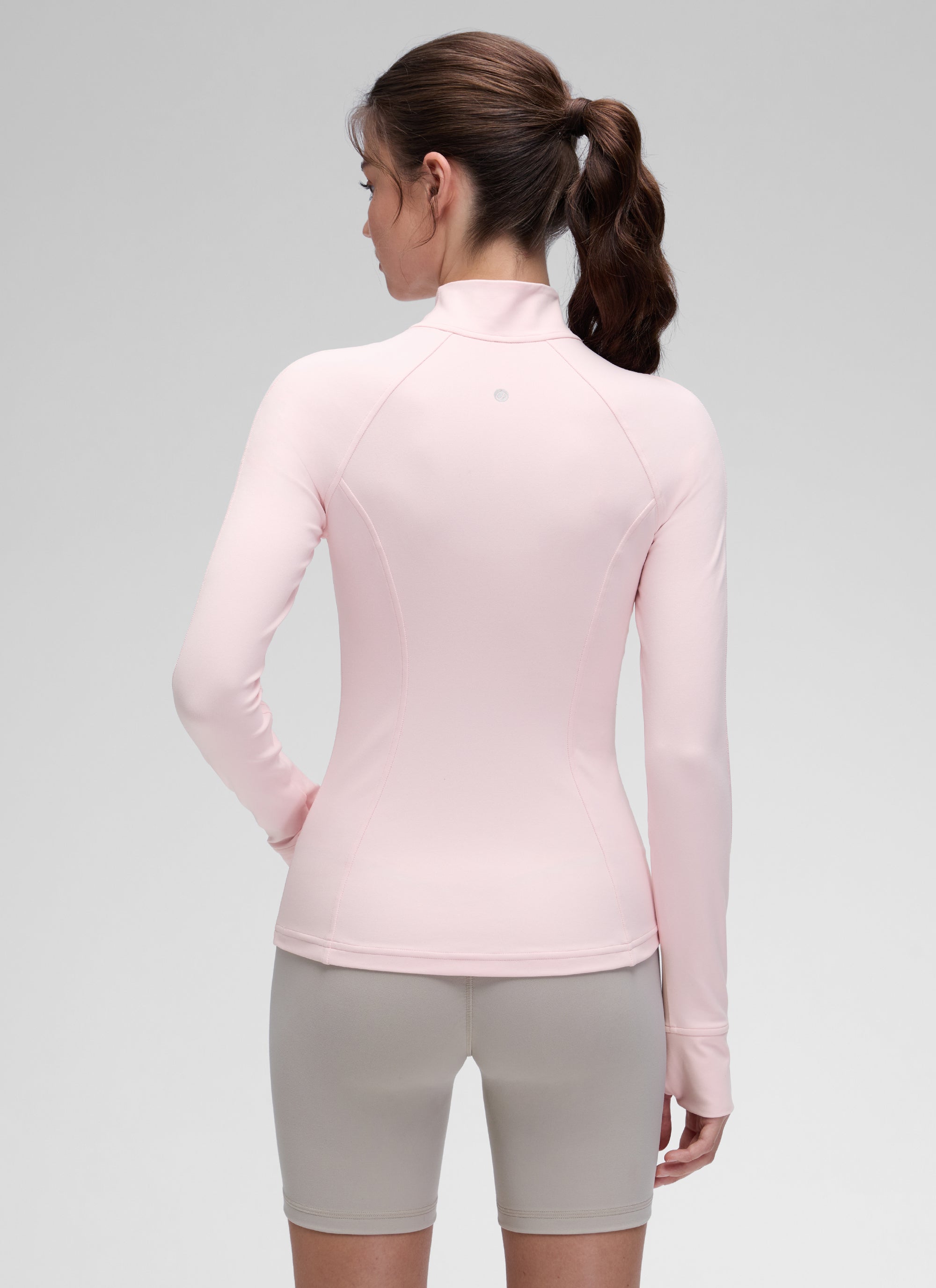 CRZ YOGA - بلوزات يوغا نسائية بقصة ضيقة من قماش Butterluxe بسحاب Butterluxe وأكمام طويلة بلون وردي الفراولة