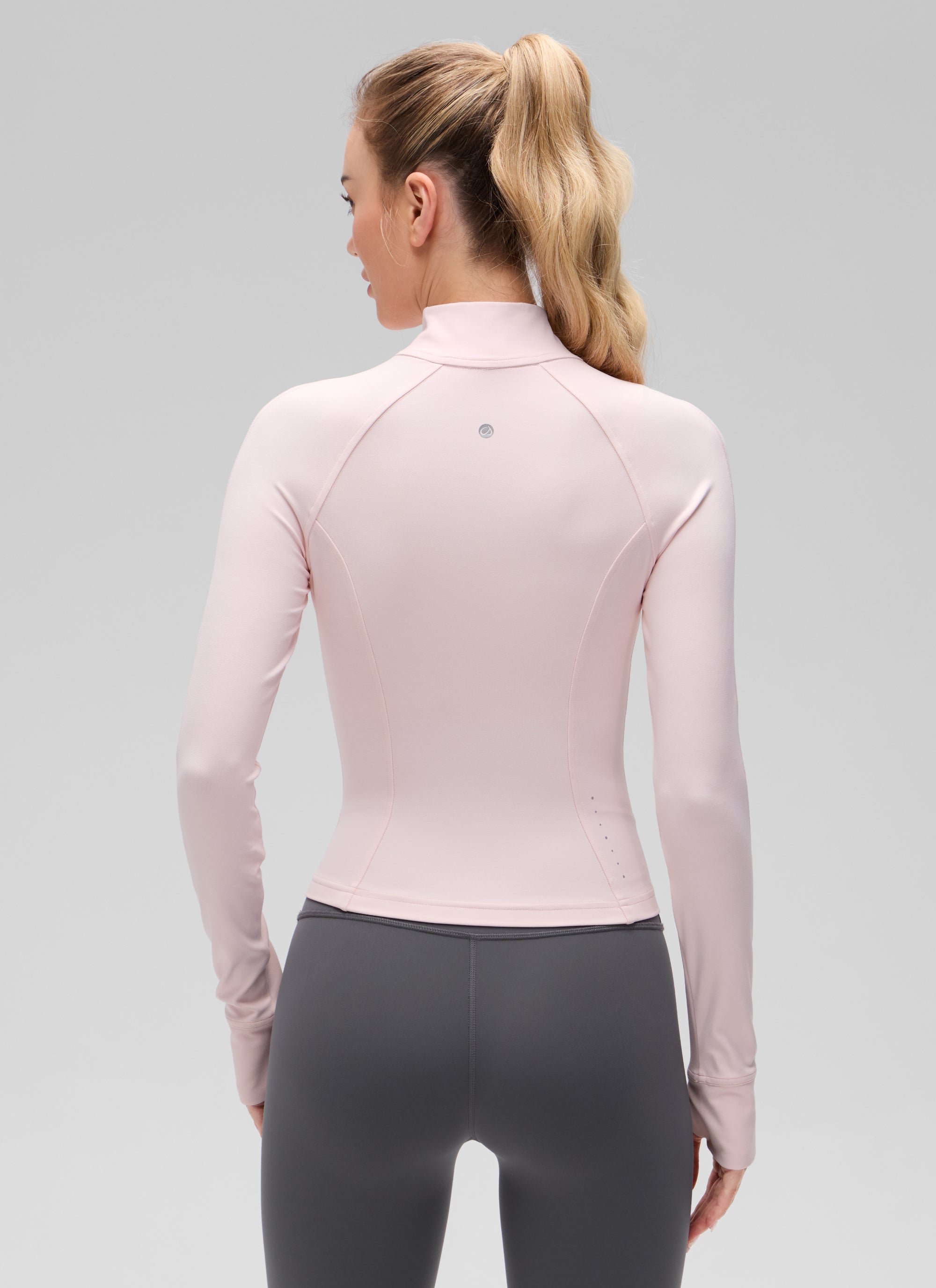 جاكيتات CRZ YOGA النسائية Butterluxe بسحاب كامل قصيرة مع جيوب للملابس الخارجية باللون الوردي الفراولة