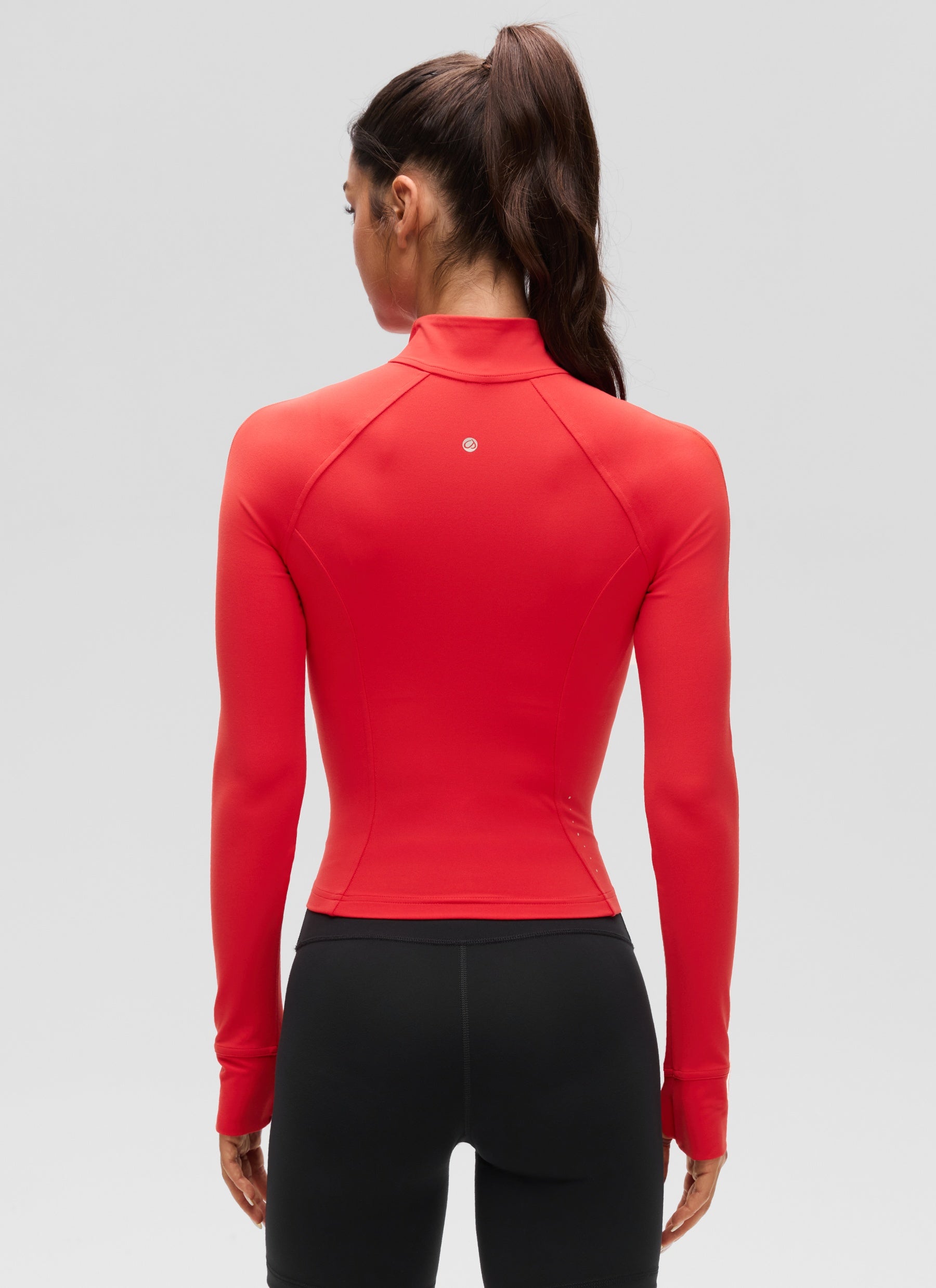 جاكيتات CRZ YOGA النسائية Butterluxe بسحاب كامل قصيرة مع جيوب للملابس الخارجية باللون الأحمر الداكن