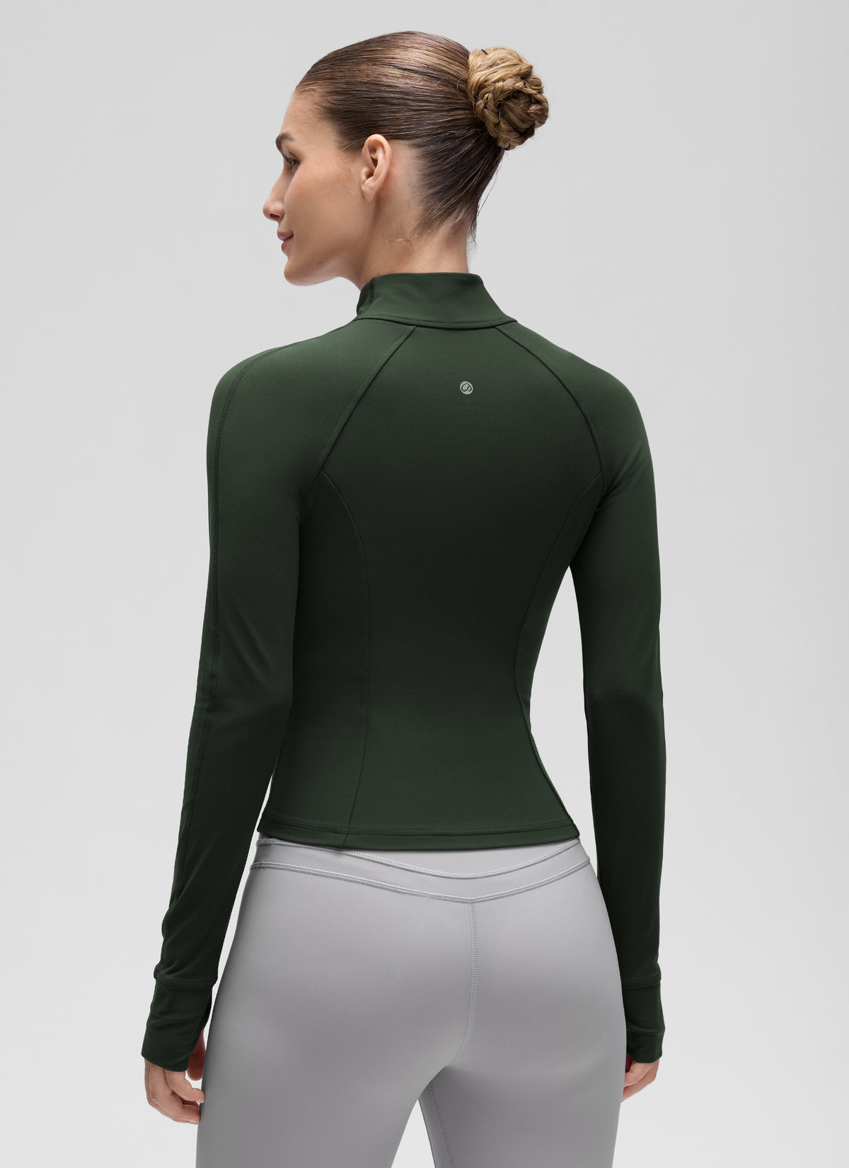 CRZ YOGA Women's Butterluxe Cropped Pocket Outerwear Full Zip Jackets Legend Green @model_info:J