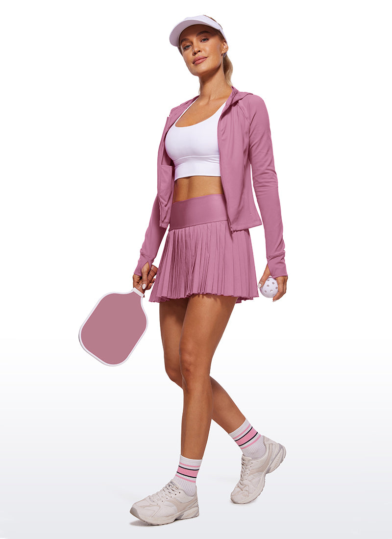 CRZ YOGA Women's Butterluxe Outerwear Full Zip Hoodies Jackets Velvet Dust @model_info:Natali